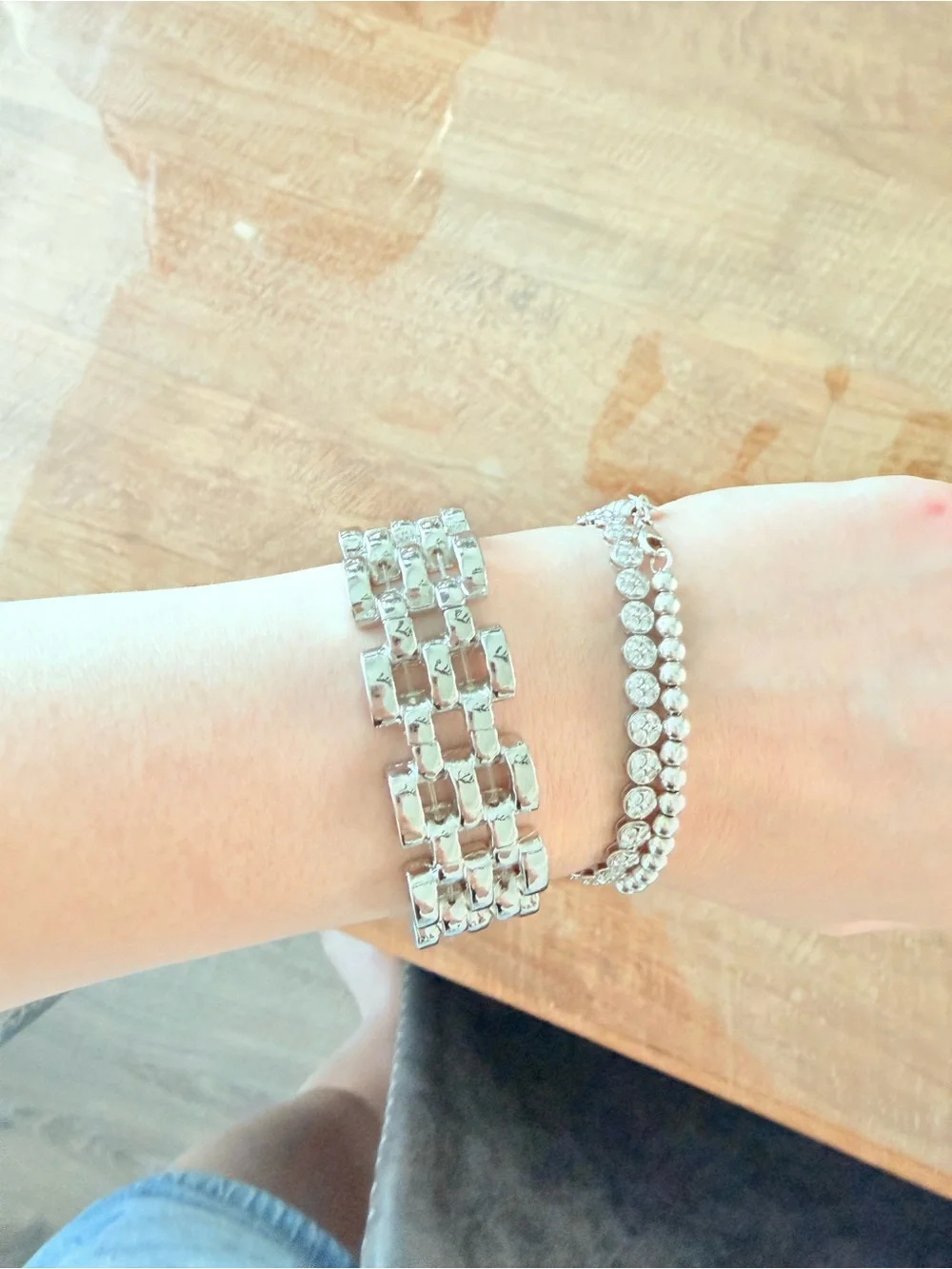 Polished Silver Link Replacement Band for Smartwatch